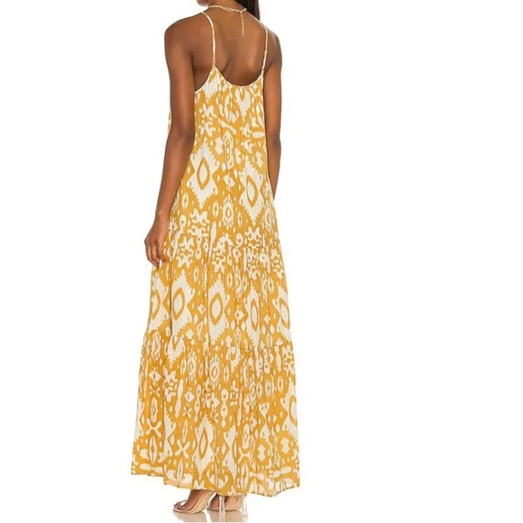 STEVE MADDEN BB DAKOTA Turtle Island maxi Dress In Yellow size 10 - Picture 10 of 10